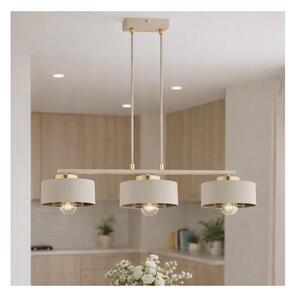 Brilagi - Lampadario a sospensione con cavo SPRING 3xE27/60W/230V beige/oro