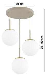 Brilagi - Lampadario a sospensione su cavo MILO ECRU 3xE27/60W/230V beige/oro