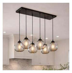 Brilagi - Lampadario a sospensione con cavo DIOR 6xE27/60W/230V nero/grigio fumé