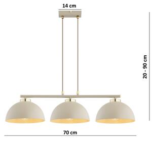 Brilagi - Lampadario con cavo MOON 3xE27/60W/230V beige/oro