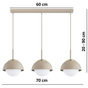 Brilagi - Lampadario a sospensione con cavo COSMO 3xE27/60W/230V beige/oro