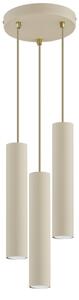 Brilagi - Lampadario a sospensione con cavo TUBE 3xGU10/15W/230V beige/oro