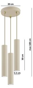 Brilagi - Lampadario a sospensione con cavo TUBE 3xGU10/15W/230V beige/oro