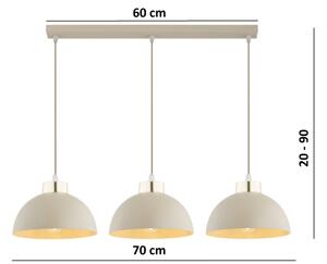 Brilagi - Lampadario a sospensione con cavo MOON 3xE27/60W/230V beige/oro