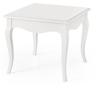 MOBILI 2G - Tavolino classico quadrato legno bianco 50x50x45