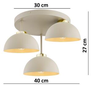 Brilagi - Lampadario da soffitto a plafone MOON 3xE27/60W/230V beige/oro
