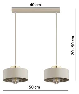 Brilagi - Lampadario a sospensione con cavo SPRING 2xE27/60W/230V beige/oro