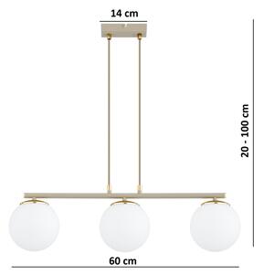 Brilagi - Lampadario a cavo MILO ECRU 3xE27/60W/230V beige/oro