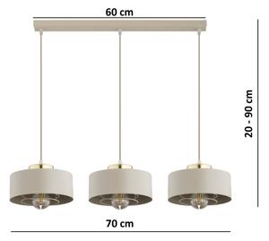 Brilagi - Lampadario a cavo SPRING 3xE27/60W/230V beige/oro