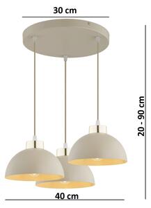 Brilagi - Lampadario a cavo MOON 3xE27/60W/230V beige/oro