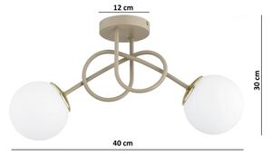 Brilagi - Lampadario a plafone MILO ECRU 2xE27/60W/230V beige/oro