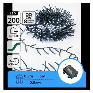 Aigostar - Catena luminosa LED da esterno per Natale 200 LED/8 modalità 3xAA 5,3m IP44 bianco freddo