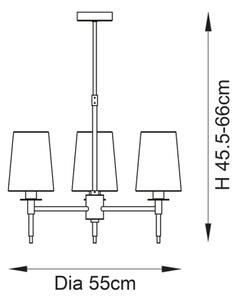 Endon 99456 - Lampadario a stelo 3xE14/6W/230V oro/bianco