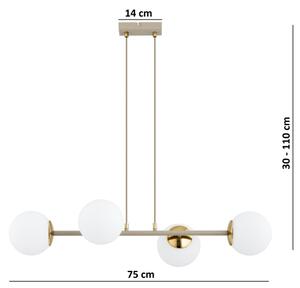 Brilagi - Lampadario a sospensione con cavo MILO ECRU 4xE27/60W/230V beige/oro