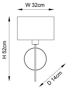 Endon 95210 - Lampada da parete 1xE27/10W/230V grigio/ottone