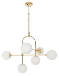 Endon 90842 - Lampadario su asta ONTARIO 6xE14/7W/230V ottone/bianco