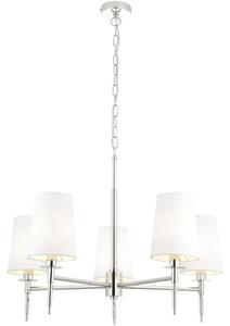 Endon 99457 - Lampadario a sospensione con catena 5xE14/6W/230V cromo lucido/bianco