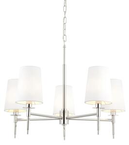 Endon 99457 - Lampadario a sospensione con catena 5xE14/6W/230V cromo lucido/bianco