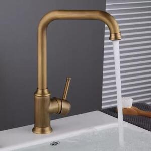 Rubinetto da cucina in stile retrò, realizzato in ottone con bocchetta alta
