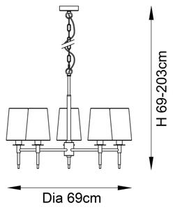 Endon 99457 - Lampadario a sospensione con catena 5xE14/6W/230V cromo lucido/bianco