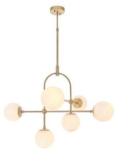 Endon 90842 - Lampadario su asta ONTARIO 6xE14/7W/230V ottone/bianco
