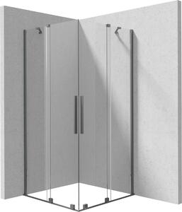 Deante Kerria Plus box doccia 90x90 cm quadrato grafite spazzolata/vetro trasparente KPNDP09P09