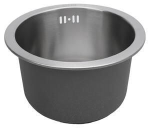 Lavello da incasso rotondo in acciaio inossidabile - 28 cm con scarico