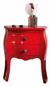MOBILI 2G - COMODINO BOMABATO LACCATO ROSSO BRILLANTE
