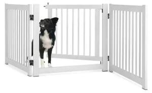Cancello pieghevole indipendente per cani, con porta dotata di serratura