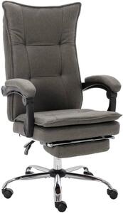 Sedia da ufficio grigia in tessuto – Sedia ergonomica per scrivania con poggiapiedi e funzione reclinabile, sedia regolabile in altezza ideale per l'ufficio domestico e l'ufficio, con una capacità di carico fino a 110 kg