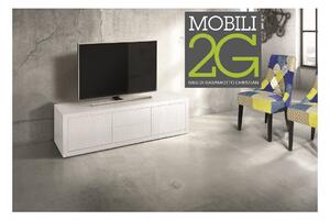 MOBILI 2G - PORTA TV ROVERE LACCATO BIANCO 170X45