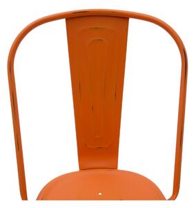 MOBILI 2G - SET 6 Sedie Stile INDUSTRY in Metallo arancione anticato l.45 h.85 P.50 HS.46