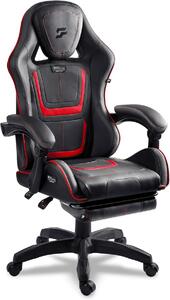 Sedia da gaming - Sedia da ufficio ergonomica con poggiapiedi, ideale per giocatori - Sedia regolabile per scrivania, adatta per l'ufficio domestico e la stanza giochi - Portata massima: 120 kg - Colore: nero, rosso