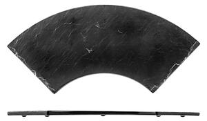 Set 4 piatti curvi Decoro Ardesia in melamina nera cm 35