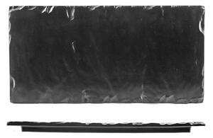 Piatto rettangolare Decoro Ardesia in melamina nera cm 21x46