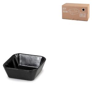 Confezione 4 coppette quadre Streat in stoneware nero cm 8,5x8,5