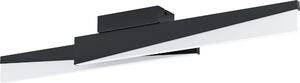 EGLO Lampada da soffitto LED Isidro, plafoniera dimmerabile, lampada da soggiorno, soffitto in metallo e acrilico in bianco e nero, bianco caldo, L 86 cm