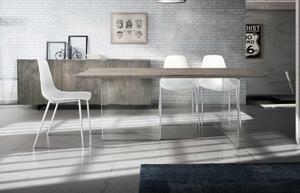 MOBILI 2G - TAVOLO FISSO IN ROVERE MASSELLO NODATO FINITURA BETON SPESSORE 4 CM. MISURA L.160 P.90 H.75