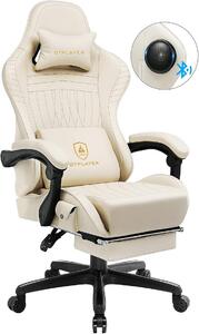 Sedia da gaming, sedia ergonomica per videogiochi, sedia da scrivania, sedia da gaming per PC, sedia da corsa con poggiapiedi, altoparlanti, sedia da ufficio, portata massima 150 kg
