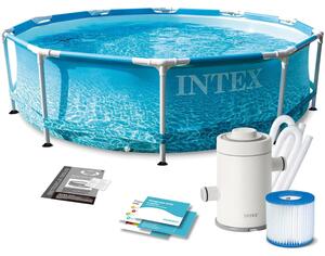 Set di piscina con struttura in metallo, ideale per posizionamento vicino alla spiaggia, dimensioni 10 piedi x 30 pollici