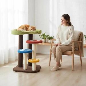 Albero per gatti 3-in-1 con pali in sisal e piattaforme