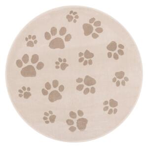 Tappeto per bambini beige ø100 cm Paws Light Beige – FD