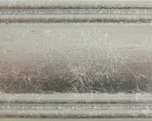 MOBILI2G - Specchiera foglia argento rettangolare, con cimasa, traforata- Misure: l.75 x h.110 x p.3