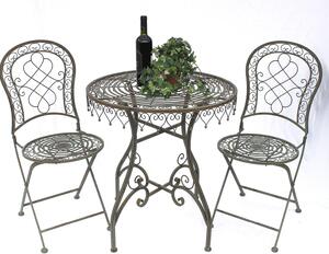 DanDiBo gruppo di sedute ferro giardino antico bistro set Malega tavolo bistro con 2 sedie tavolo da giardino in metallo pieghevole
