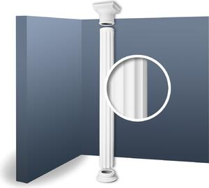 Orac Decor Kd5 Luxxus Colonna completa Set di colonne in rilievo in stucco Forma antica Classica Luce Stabile Bianco | 2,42 metri