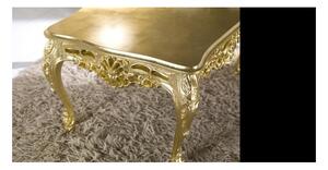 MOBILI 2G - tavolino barocco in foglia oro bronzo con piano in legno misura : L. 109 x H. 43 x P.57