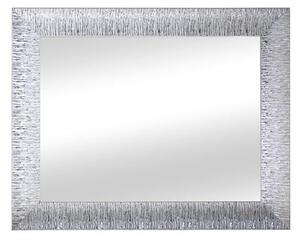 MOBILI2G - Specchiera laccata bianco lucido con particolari foglia argento brillante rettangolare- Misure: l.79 x h.99 x p.5