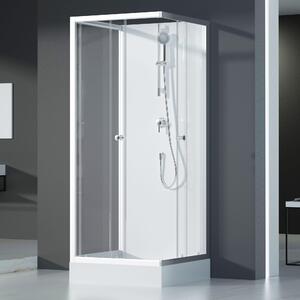 Doccia completa MARWELL Doccia completa White Dream 80 x 80 x 200 cm - set completo incl. piatto doccia e rubinetto - installazione reversibile - sistema di profili in alluminio di alta qualità
