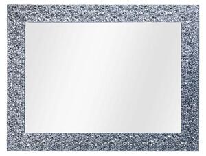 MOBILI2G - Specchiera foglia argento brillante rettangolare- Misure: l.65 x h.85 x p.4