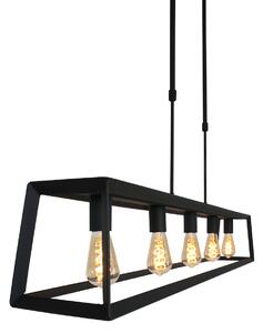 Mexlite - lampada a sospensione - Buckley - nero - metallo - grande lampada da tavolo da pranzo - E27 - 2675ZW